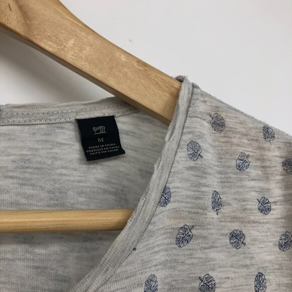 Scotch and Soda light grey palm leaf novelty all over print scoop neck T-shirt M - Picture 8 of 12